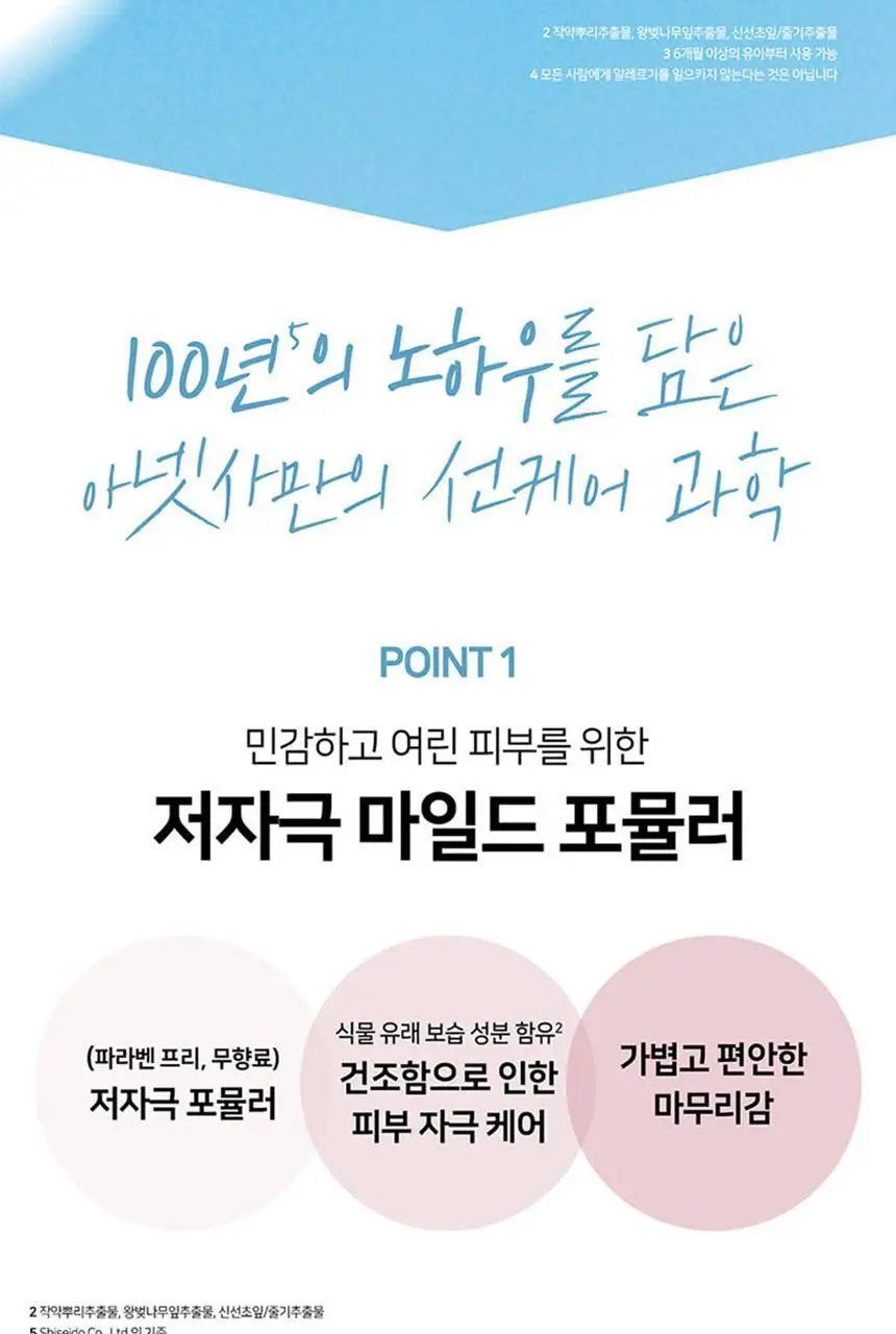 [민감피부] 아넷사 퍼펙트 UV 선스크린 마일드 밀크 60ml 상세페이지 5